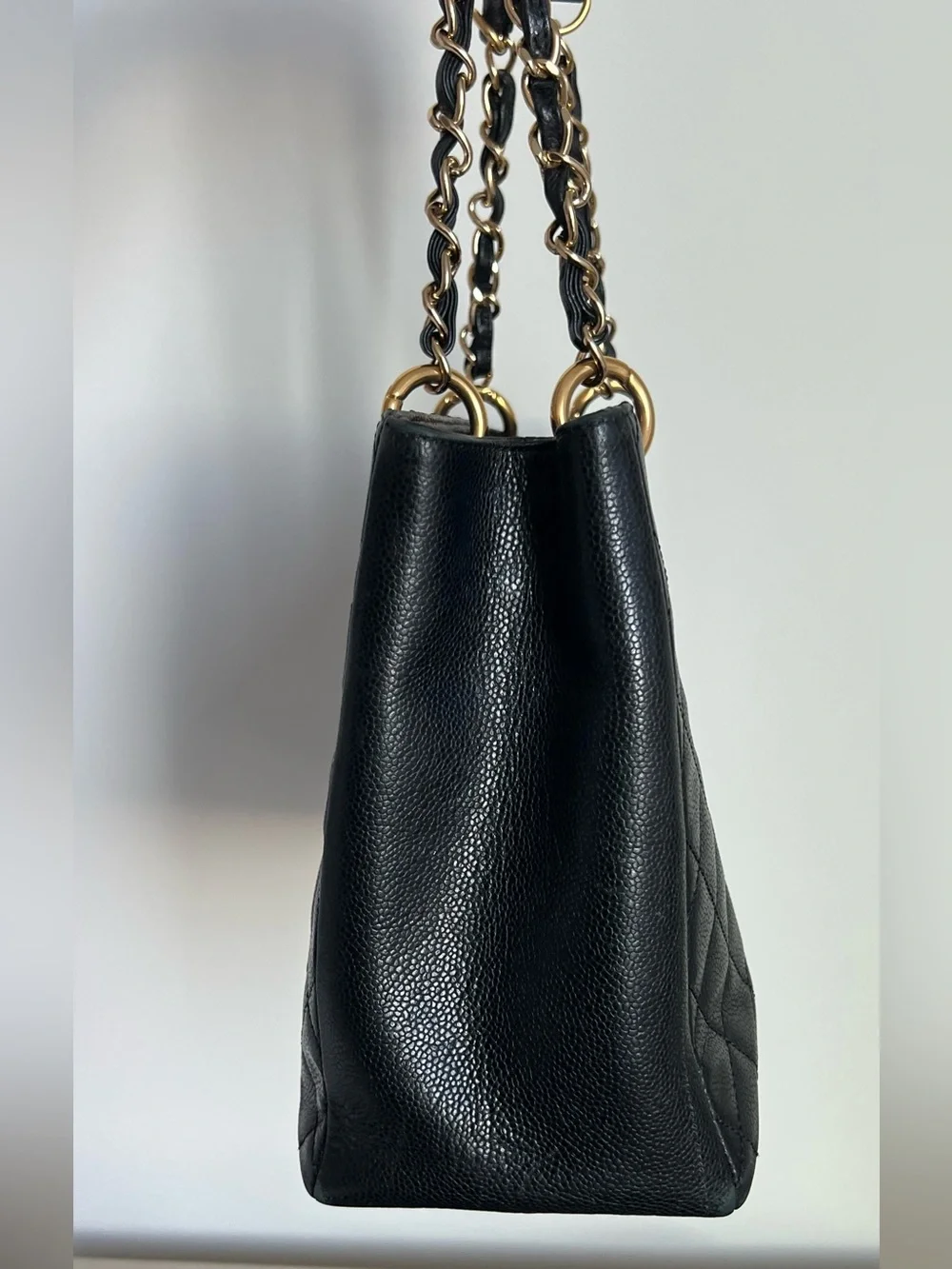 Chanel grand shopping tote in black caviar
